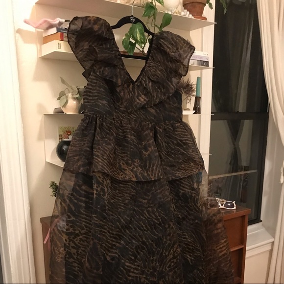 Tiger print organza Ganni dress - Picture 2 of 4
